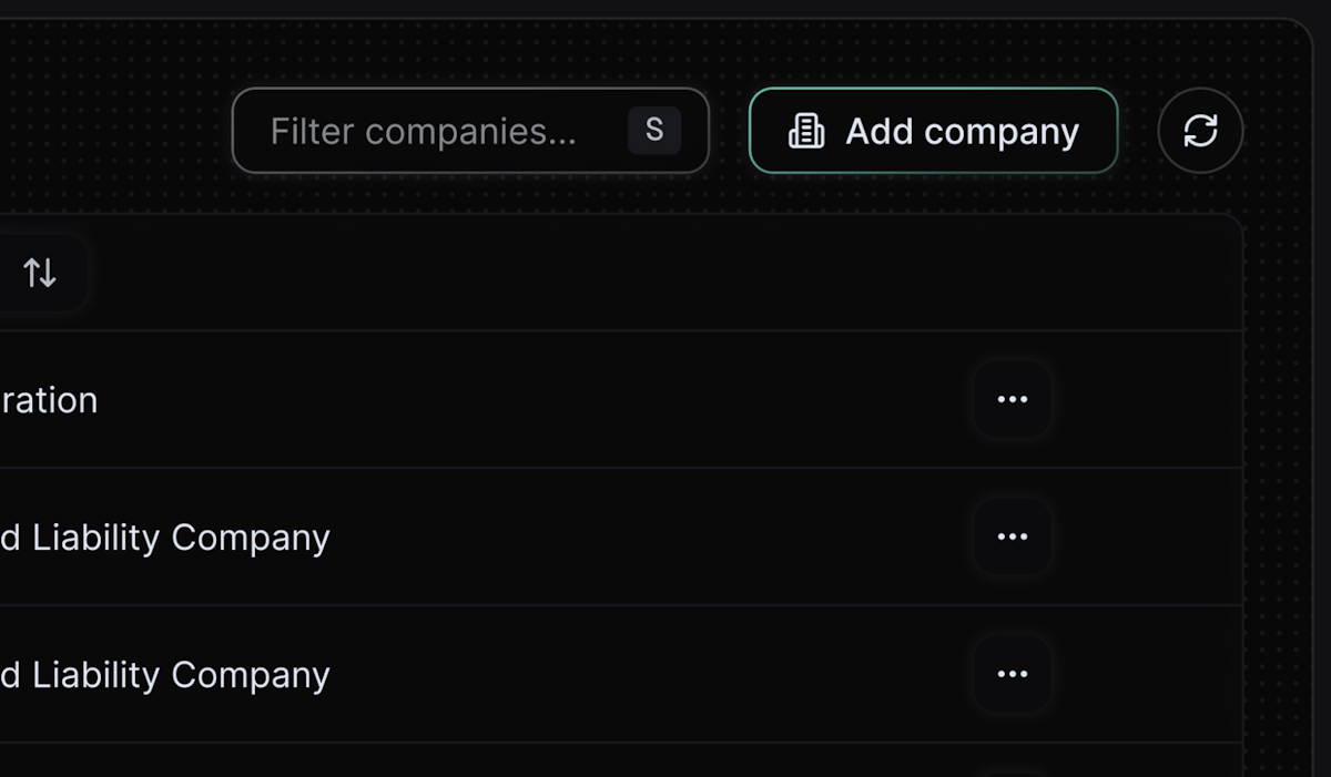 Preview of adding a company to Transparency